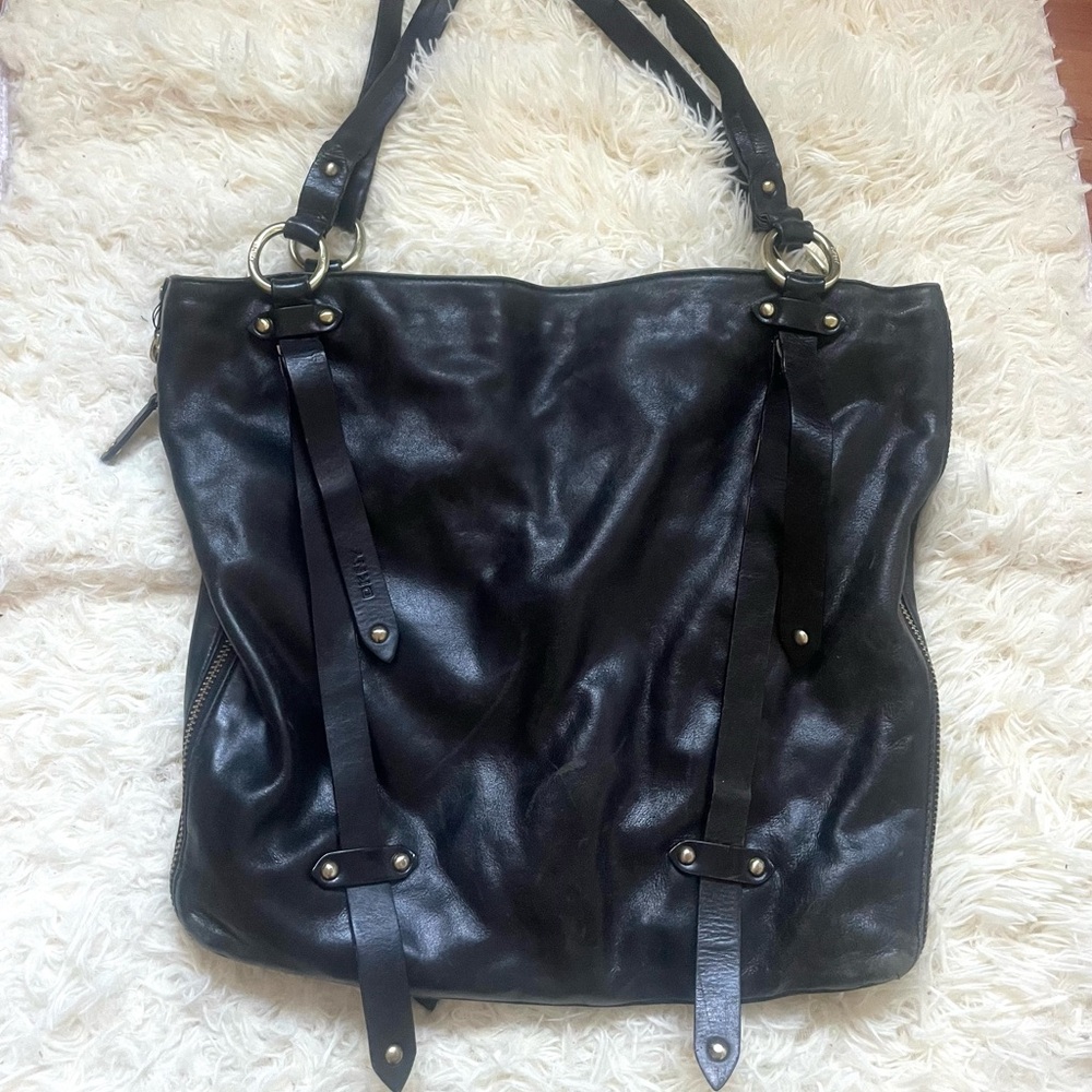 DKNY expandable zip leather tote